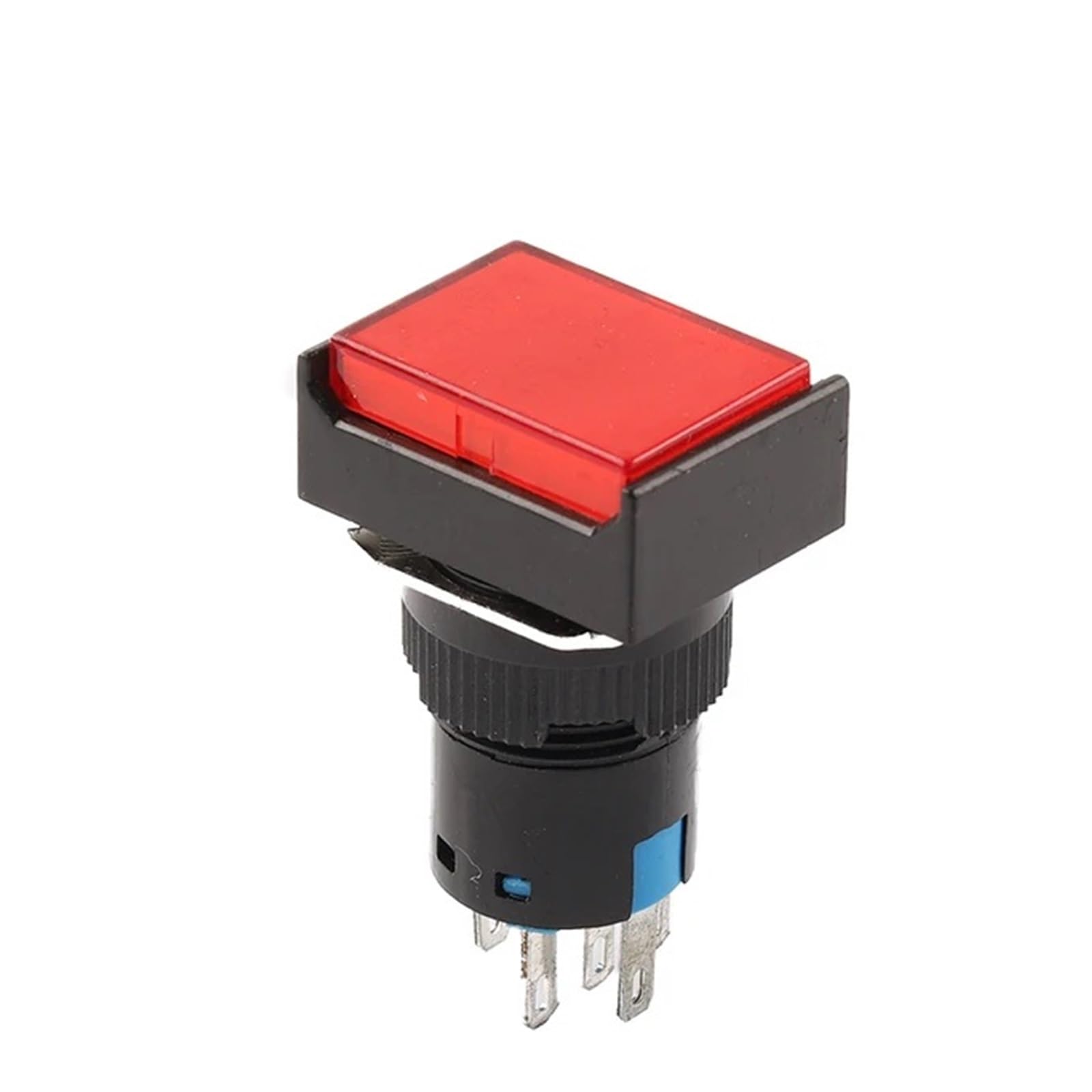 16mm With Light AB6 5Pin 8Pin Push Button Switch Small Square&Round Self-Locking Self-Reset Start Up Switch 3A/250V Power Switch DERYLFGND(Rectangle Red,5PIN_SELF-LOCKING_12V WITH LIGHT) von DERYLFGND