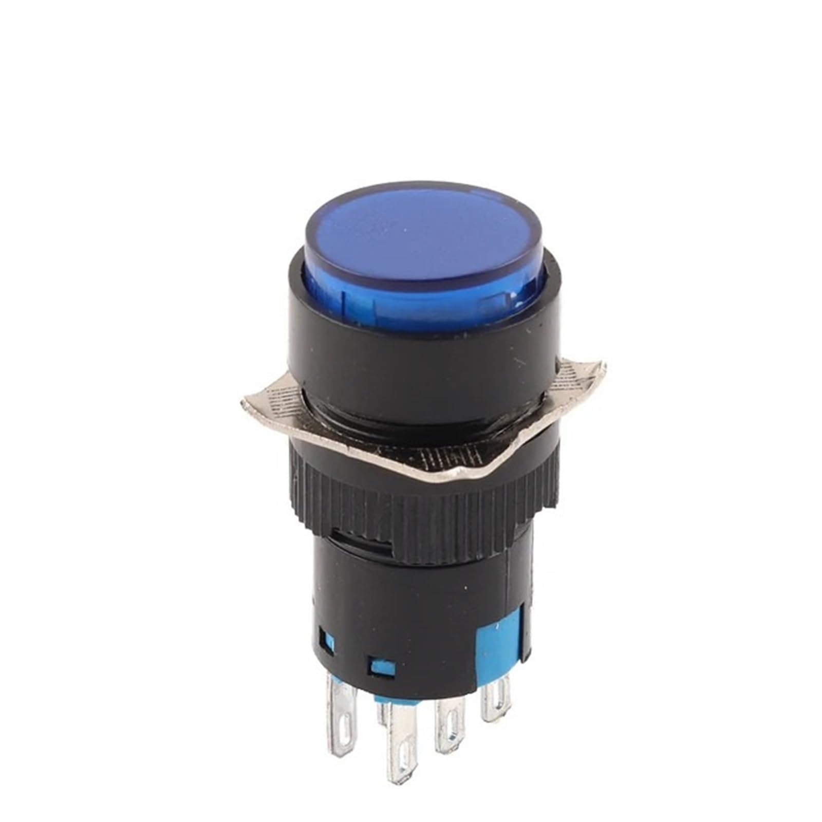 1PCS 16mm Push Button Switch 3 Pin 6 Pin Small Square&Round Self-Locking Self-Reset Start Up Switch 3A/250V Power Switch DERYLFGND(Round Blue,3PIN_SELF-RESET_NO LIGHT) von DERYLFGND