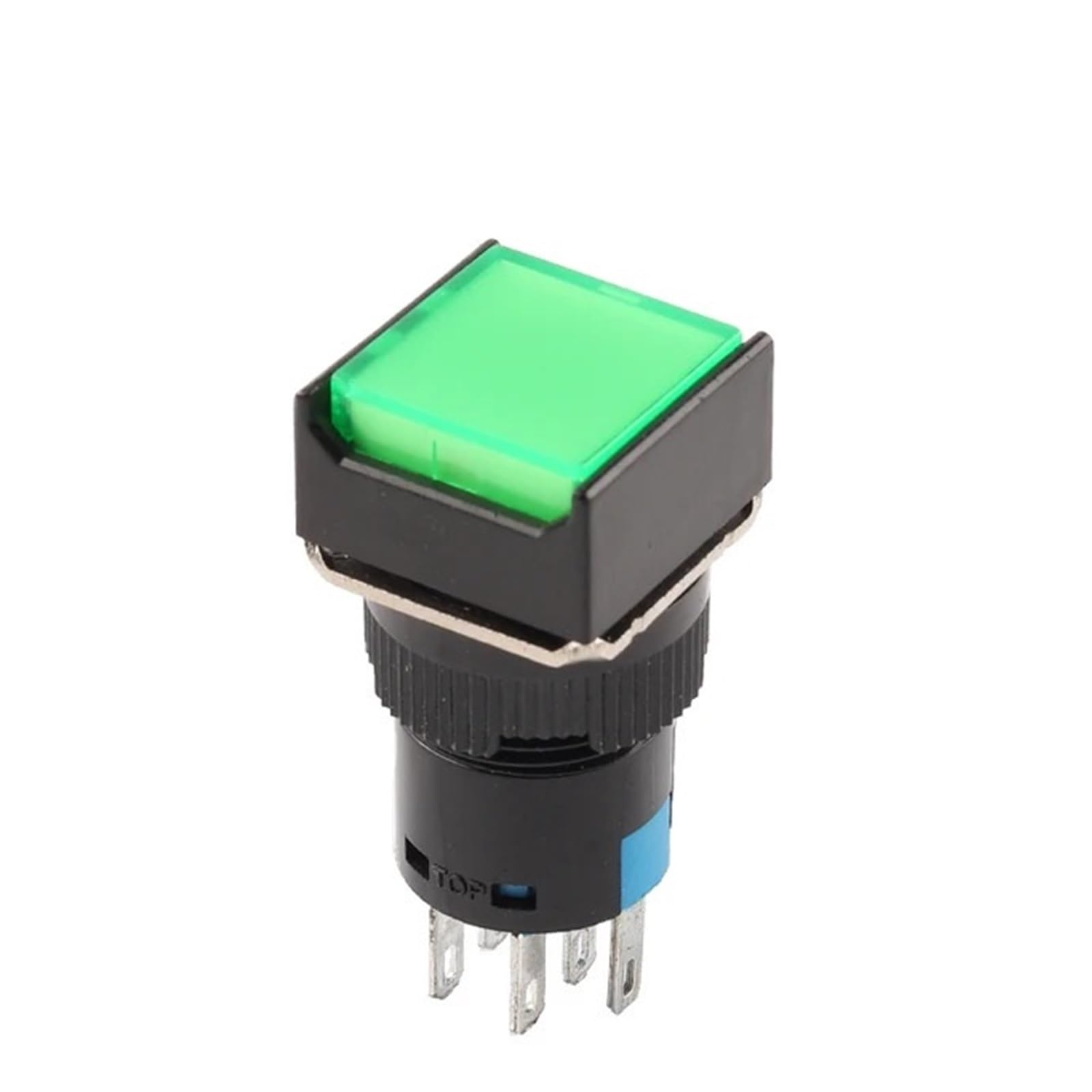 1PCS 16mm Push Button Switch 3 Pin 6 Pin Small Square&Round Self-Locking Self-Reset Start Up Switch 3A/250V Power Switch DERYLFGND(Square Green,3PIN_SELF-RESET_NO LIGHT) von DERYLFGND