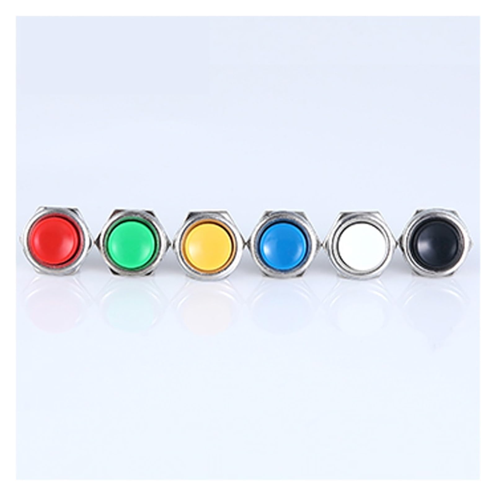 1PCS DS-212 Momentary SPST NO Red/Gray/Green/White/Black/Blue/Yellow Round Cap Push Button Switch AC 125V 3A DS212 DERYLFGND(Red) von DERYLFGND