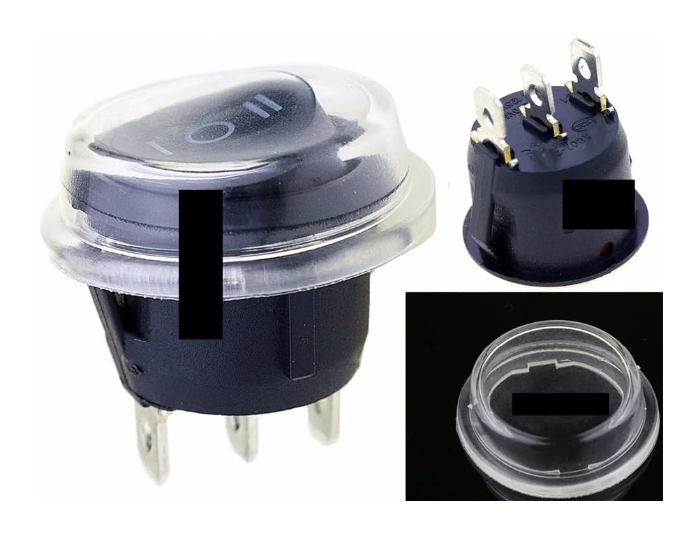 1PCS KCD1-2 22MM Black 3Pins ON-OFF-ON Latching Rocker Switch Power circular Switch 6A 250VAC 10A 125VAC And cap DERYLFGND von DERYLFGND