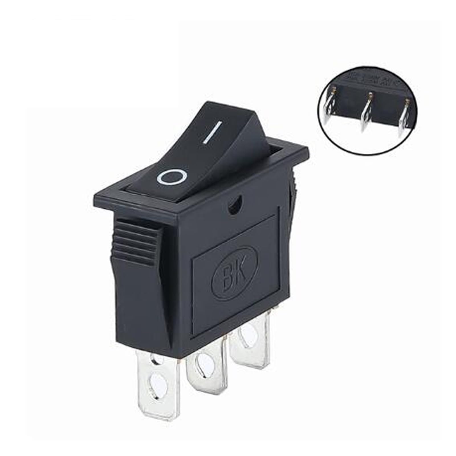 1PCS KCD3 Rocker Switch ON-OFF ON-OFF-ON 2 Position 3Pins Electrical equipment With Light Power Switch 16A 250V / 20A 125V AC DERYLFGND(2D 3PIN Black) von DERYLFGND