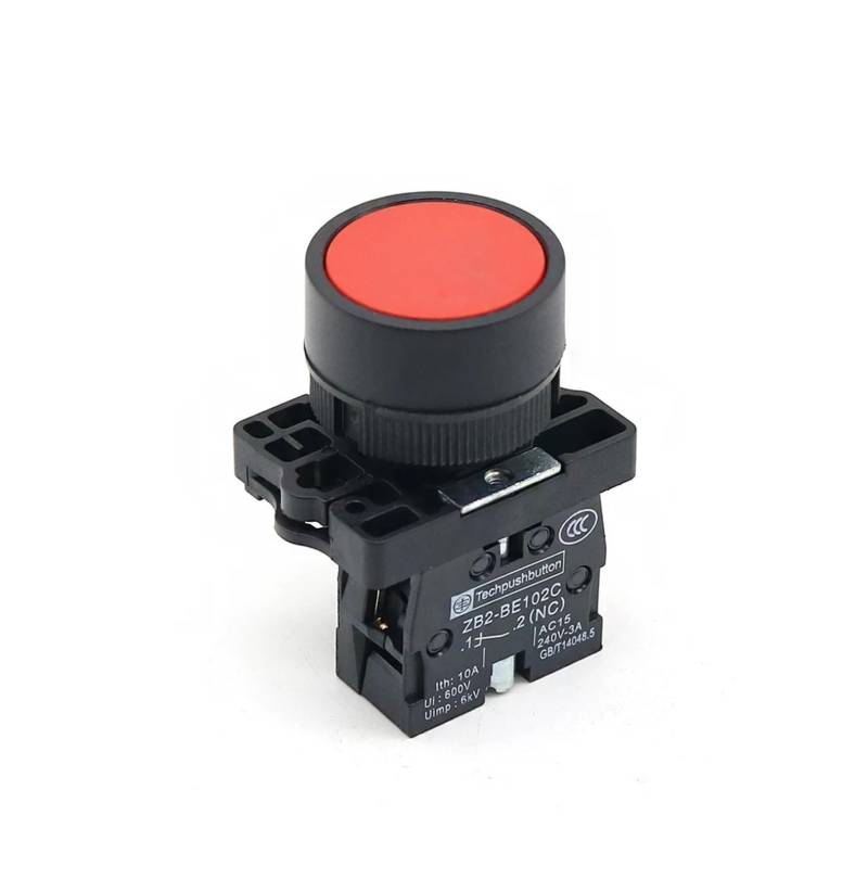 1PCS XB2-42/XB2-142/ XB2-4342 NC momentary self-reset button switch 22mm stop button plane Touch switch DERYLFGND(XB2-EA42 1NC) von DERYLFGND