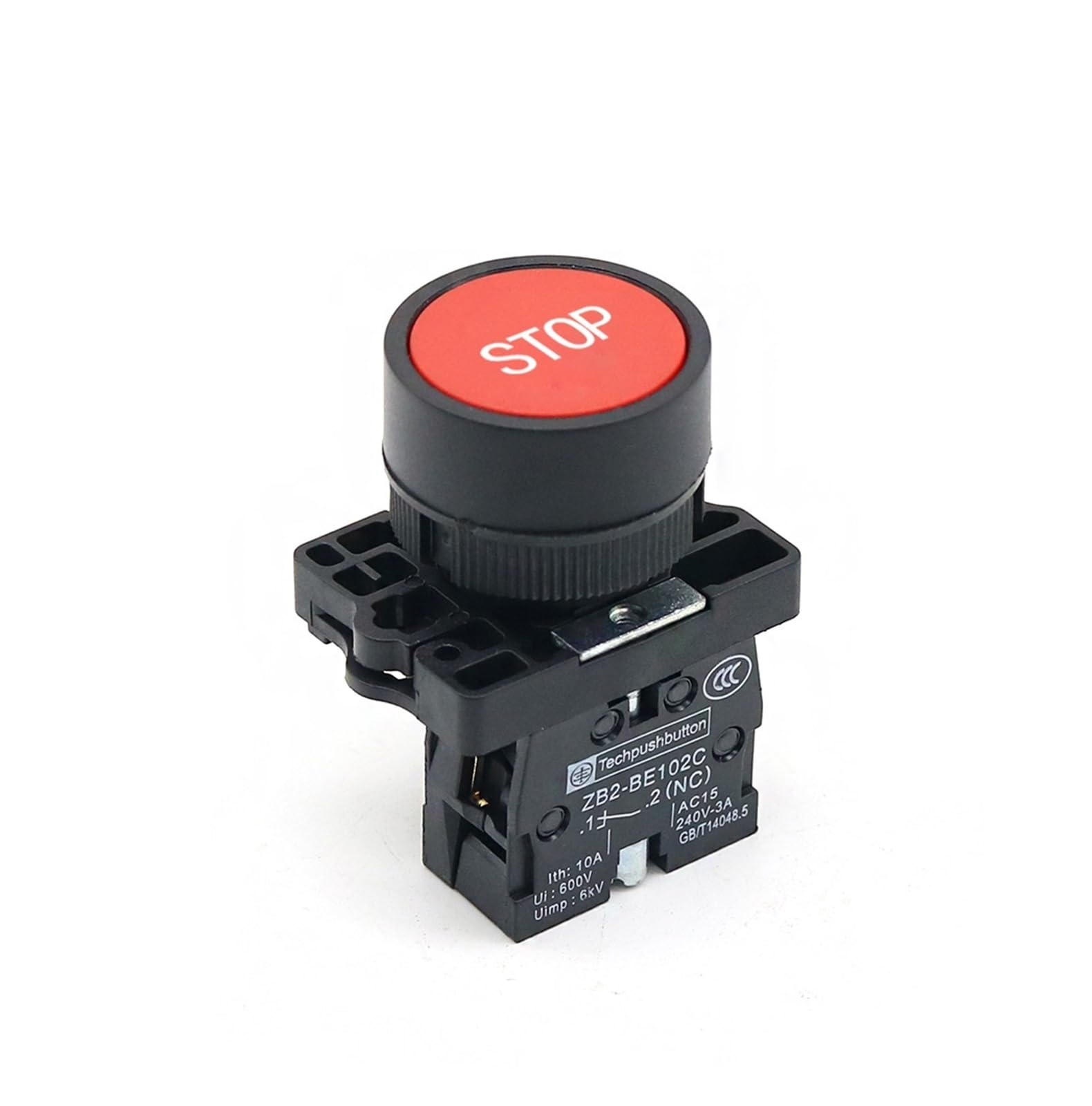 1PCS XB2-42/XB2-142/ XB2-4342 NC momentary self-reset button switch 22mm stop button plane Touch switch DERYLFGND(XB2-EA4342 1NC STOP) von DERYLFGND