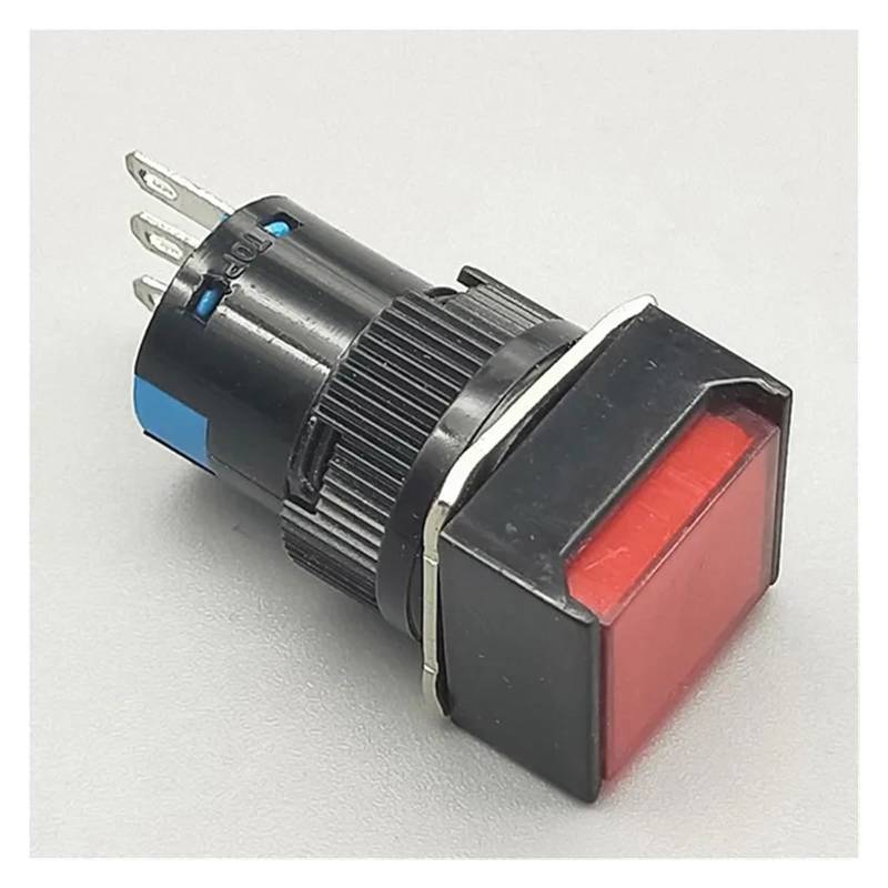 1Pcs 16mm Button Switch Self Lock/Self Reset 5A/250VAC NO+NC LA16-11F DERYLFGND(Red,Self reset) von DERYLFGND