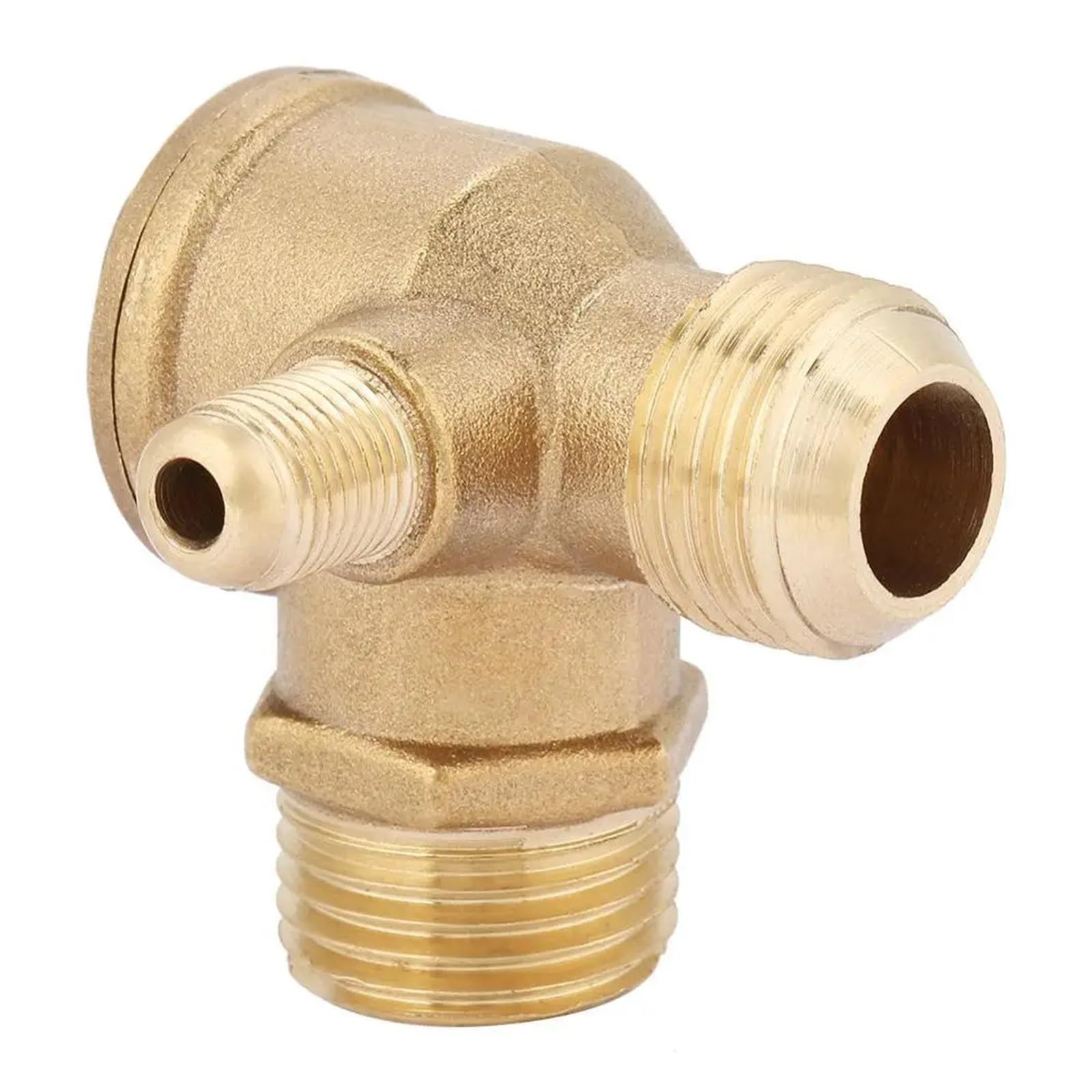 1Pcs 3 Port Brass Male Threaded Check Valve Connector Tool for Air Compressor DERYLFGND von DERYLFGND