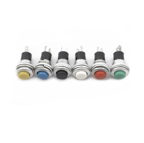 1pcs Black/Green/Yellow/Blue/White/Red OFF-Momentary ON 0.5A 250VAC Remote Control Push Button Switches 10mm DS-316 DERYLFGND(WHITE) von DERYLFGND