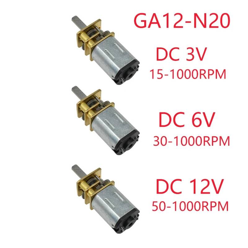 1pcs DC3V/6V/12V N20 Speed Reduction Metal Gear electronic starter DIY Robot Car Lock 15/30/50/60/100/200/300/500/1000RPM DERYLFGND(100,12V) von DERYLFGND