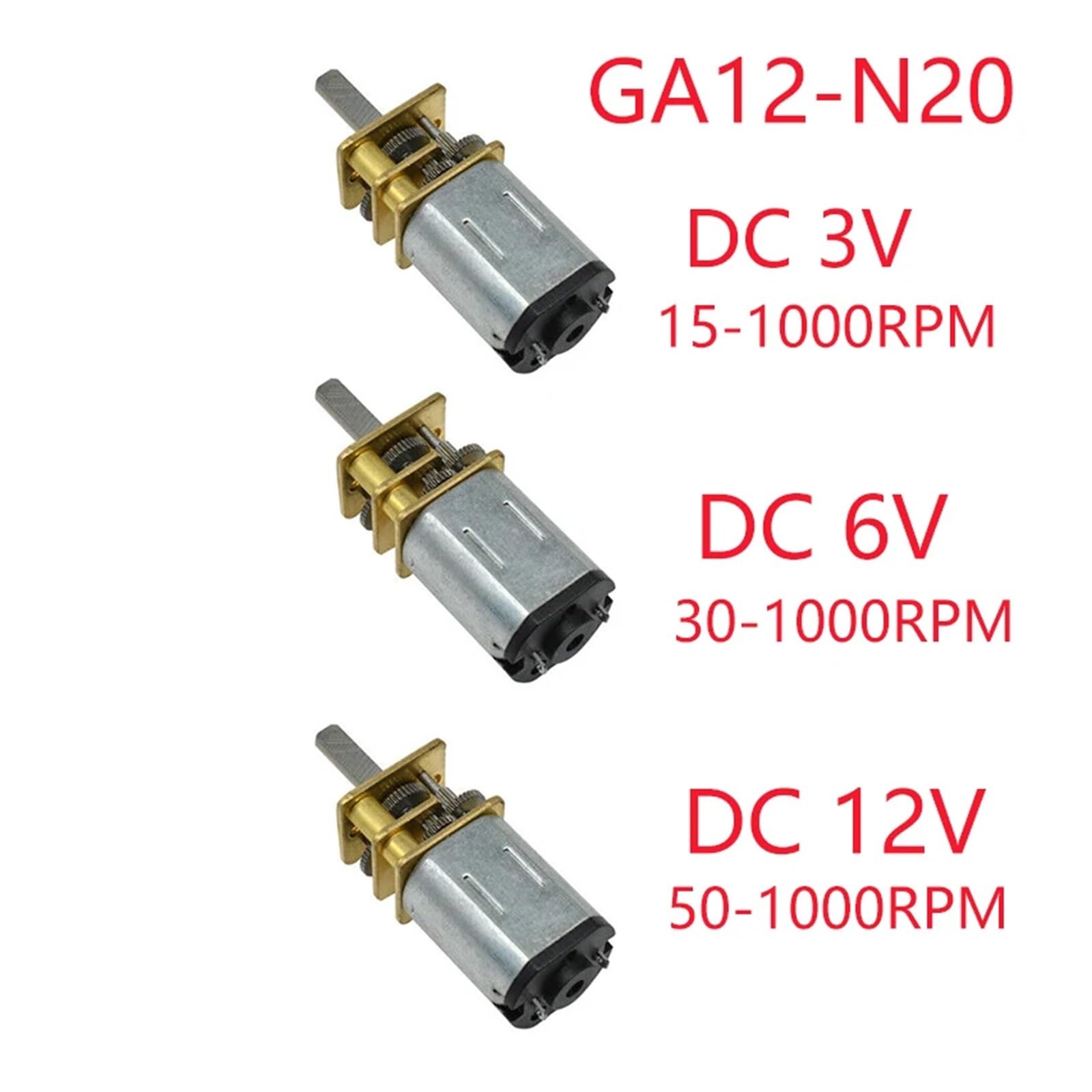 1pcs DC3V/6V/12V N20 Speed Reduction Metal Gear electronic starter DIY Robot Car Lock 15/30/50/60/100/200/300/500/1000RPM DERYLFGND(100,3V) von DERYLFGND