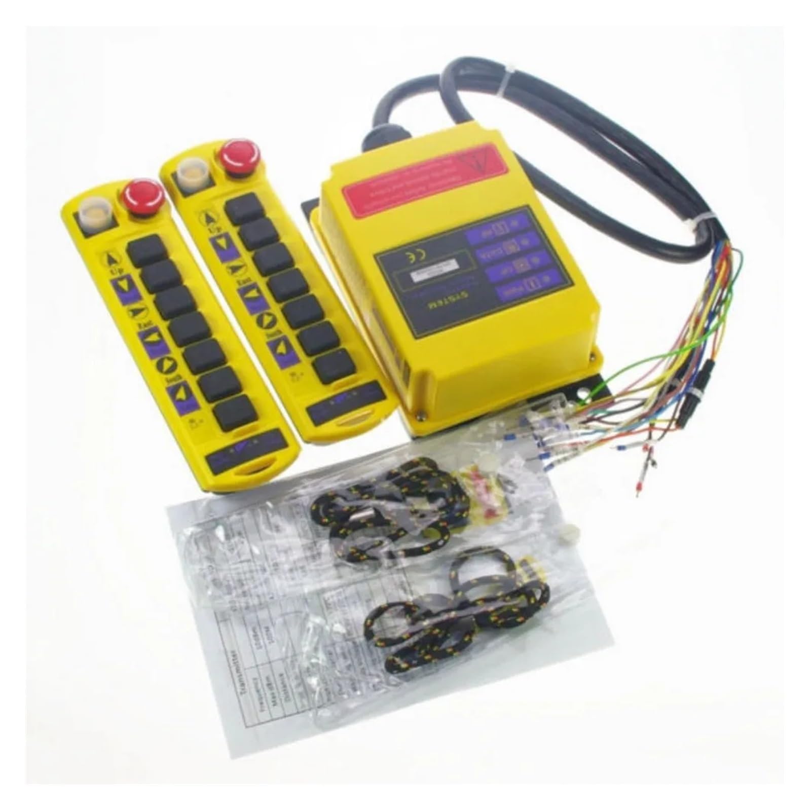 2 Speed 2 Transmitters Control Hoist Crane Radio Remote Control Push Button Switch System Controller with E-stop DERYLFGND(AC110V) von DERYLFGND