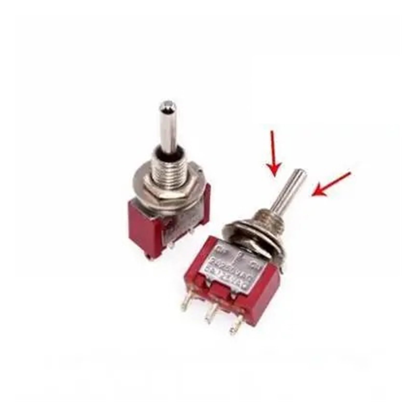 20pcs Red Lever Toggle Switch 2/3 Position Self-resetting ON-OFF-ON/ON-ON 120VAC 6A 3pin 6pin 6mm Mounting MTS-102 103 202 DERYLFGND(MTS-123 ON-OFF-ON) von DERYLFGND