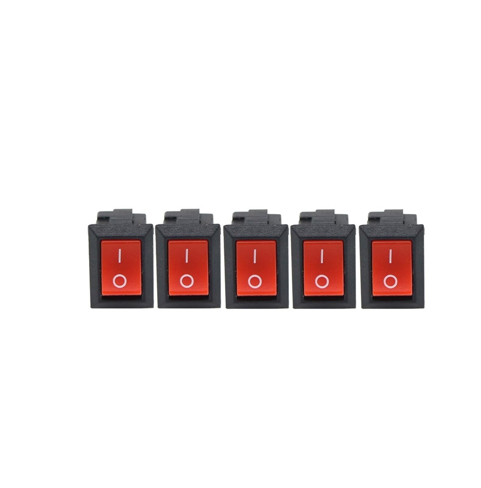 3/5/10Pcs KCD11-101 Push Button Switch 3A/250V black Red white 10 * 15mm 2 PIN ON/OFF SPST Rocker Switch DERYLFGND(5PCS Red) von DERYLFGND