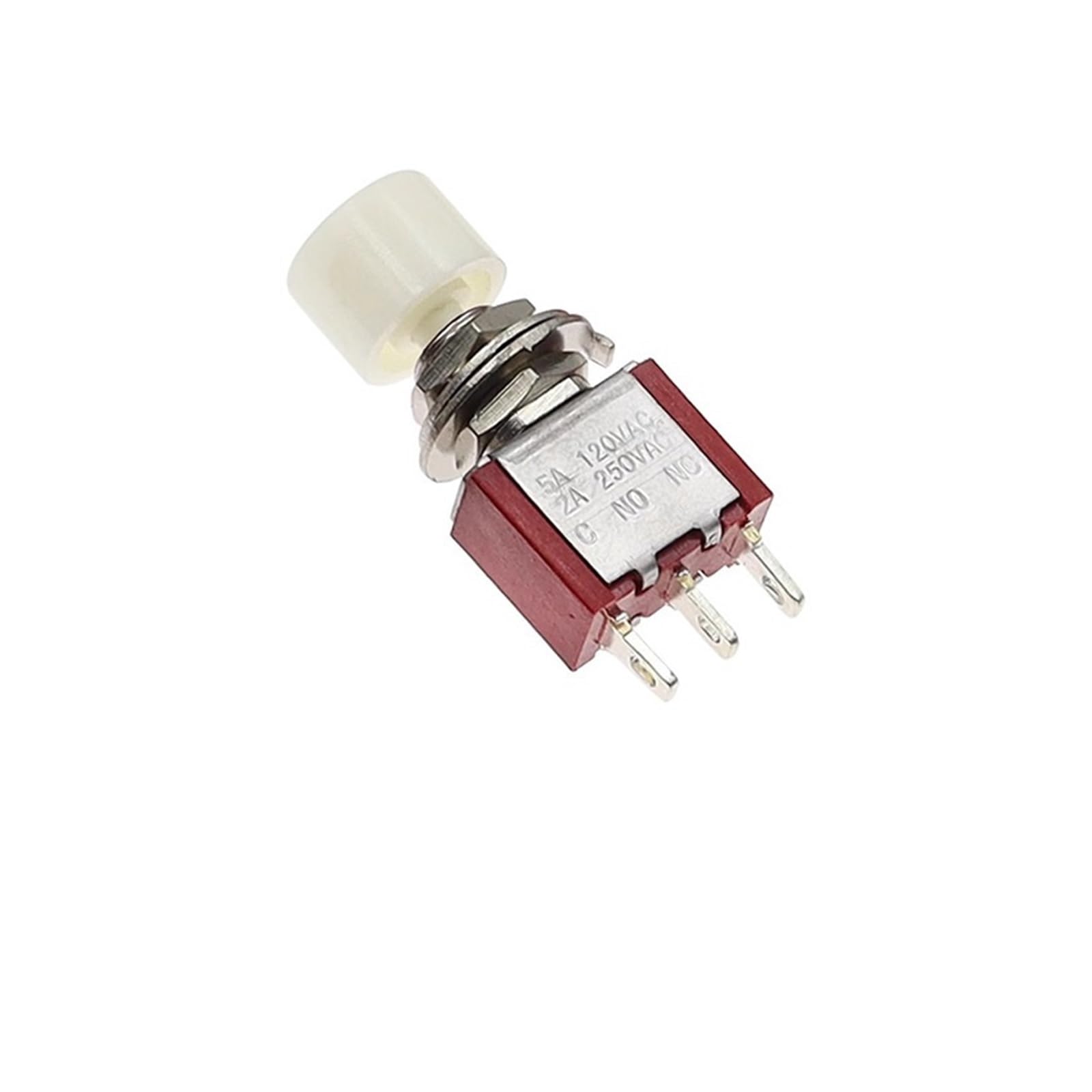 5/20/100PCS 3Pin C-NO-NC DS-612 6MM Momentary Automatic Push Button Switch ON-(ON) 2A250VAC/5A120VAC toggle switch DERYLFGND(White,100PCS) von DERYLFGND