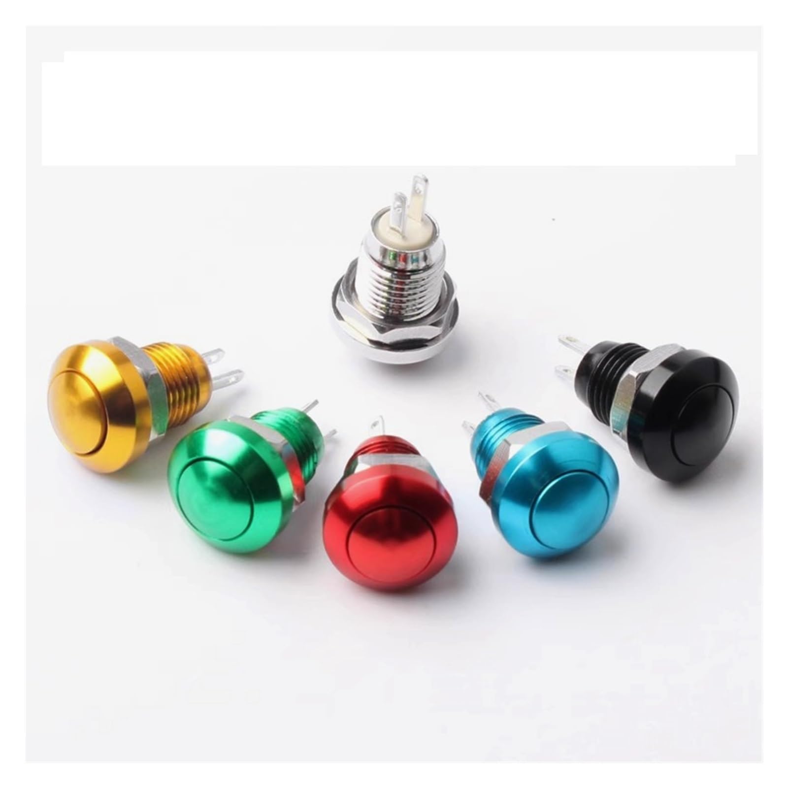 5/20/100PCS 8mm Waterproof Momentary Horn Doorbell Bell Push Button Metal Switch Self-reset Car Auto PC Power Start Stop DERYLFGND(2P,100PCS) von DERYLFGND