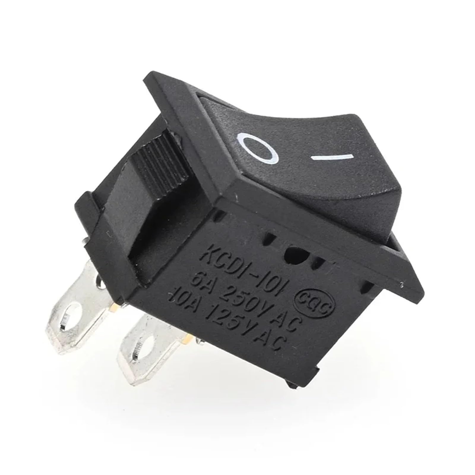 5/20/100PCS KCD1-101 6A 250V 10A 125V Rocker Switch 2 Pin Car Boat Round Dot Light ON/OFF Rocker Toggle Switch Black 15X21mm DERYLFGND(One Size) von DERYLFGND