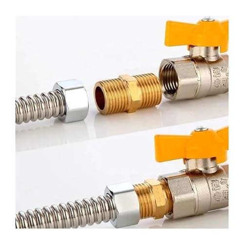 50pcs 1/8" 1/4" 3/8" 1/2" Male to Female Thread Hex Bushing Brass Pipe Connectors Brass Coupler Adapter Threaded Fitting DERYLFGND(1l4 to 1l4) von DERYLFGND