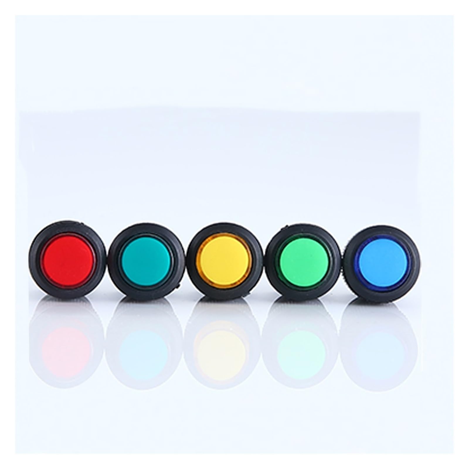 5PCS self-lockin 16MM Latching/Momentary push button switch with 5Color LED lighting 4Pin R16-503/AD R16-503/BD DERYLFGND(Blue,Latching) von DERYLFGND