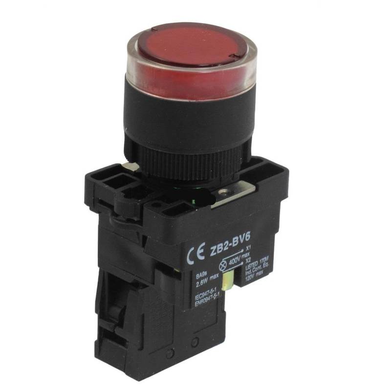 5Pcs 22mm NC Red Illuminated Light Momentary Push Button Switch AC 220V ZB2-EW3462 DERYLFGND von DERYLFGND