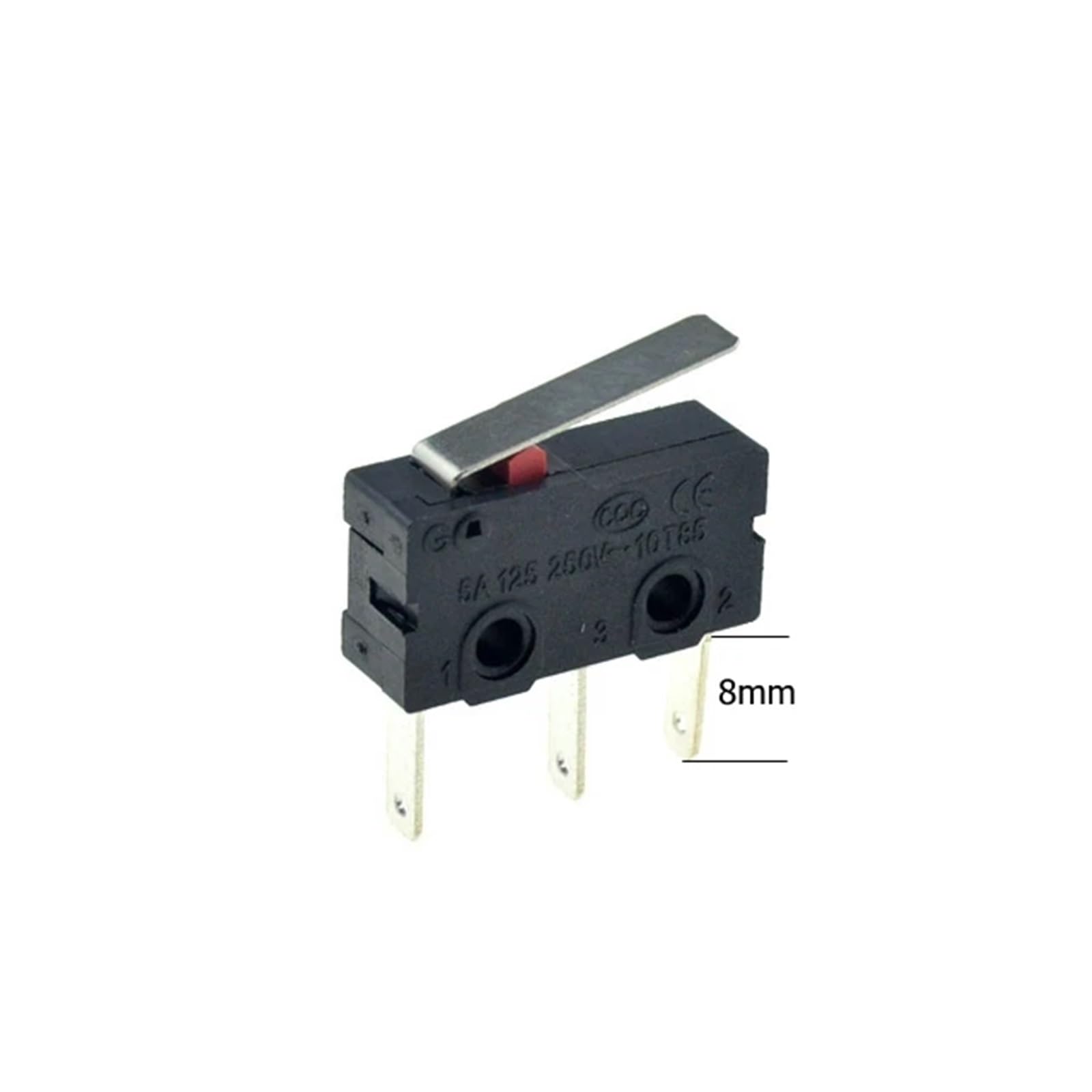 5Pcs Limit Switch NO NC 3 Pins PCB Terminals SPDT 5A 125V 250V 29mm Roller Arc lever Snap Action Push Microswitches DERYLFGND(16mm Lever 8mm Pin) von DERYLFGND