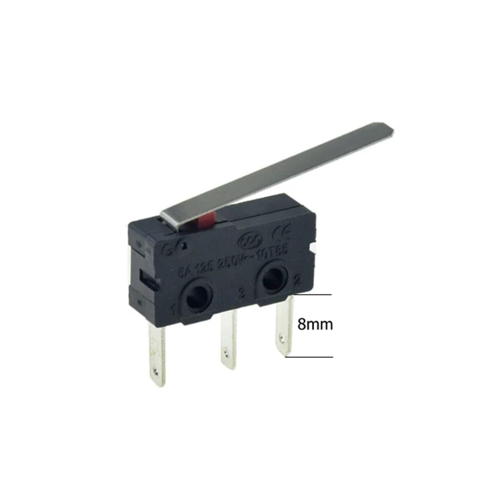 5Pcs Limit Switch NO NC 3 Pins PCB Terminals SPDT 5A 125V 250V 29mm Roller Arc lever Snap Action Push Microswitches DERYLFGND(28mm Lever 8mm Pin) von DERYLFGND