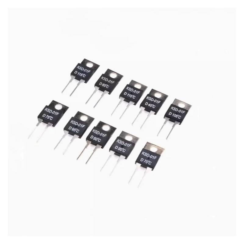 5pcs 1.5A 250VAC/ 24VDC 35C-120C NO Normal Open Temperature Control Switch Thermostat KSD-01F DERYLFGND(115c) von DERYLFGND