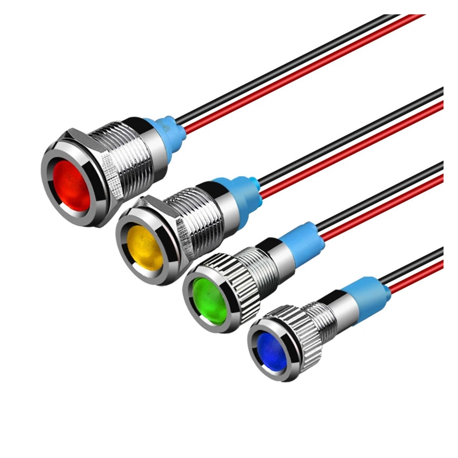 6mm 8mm 10mm 12mm Metal LED Warning indicator light Waterproof IP67 Signal Lamp Pilot Wires switch 3V 5V 12V 220V Red Blue DERYLFGND(LED Blue,12MM_6V) von DERYLFGND