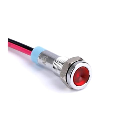 6mm Metal LED Indicator light Signal lamp 6V 12V 24V 220v red/yellow/blue/green/white DERYLFGND(RED LED_BRASS NICKEL_220V) von DERYLFGND