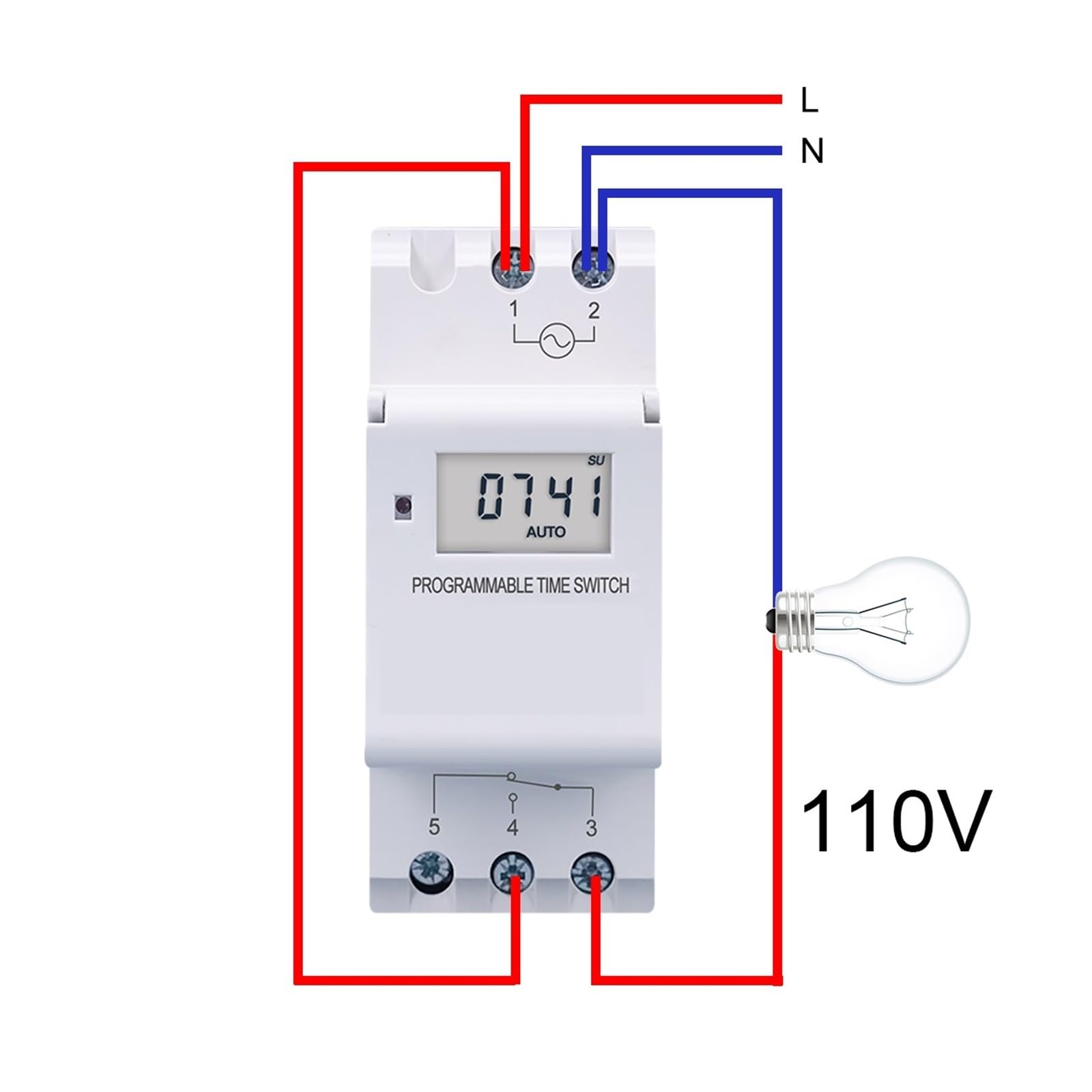 8pcs Din Rail single phase Weekly 7 Days Programmable Digital TIME SWITCH Relay Timer Control AC 220V 230V 12V 24V 48V 16A DERYLFGND(15A,110V AC DC) von DERYLFGND