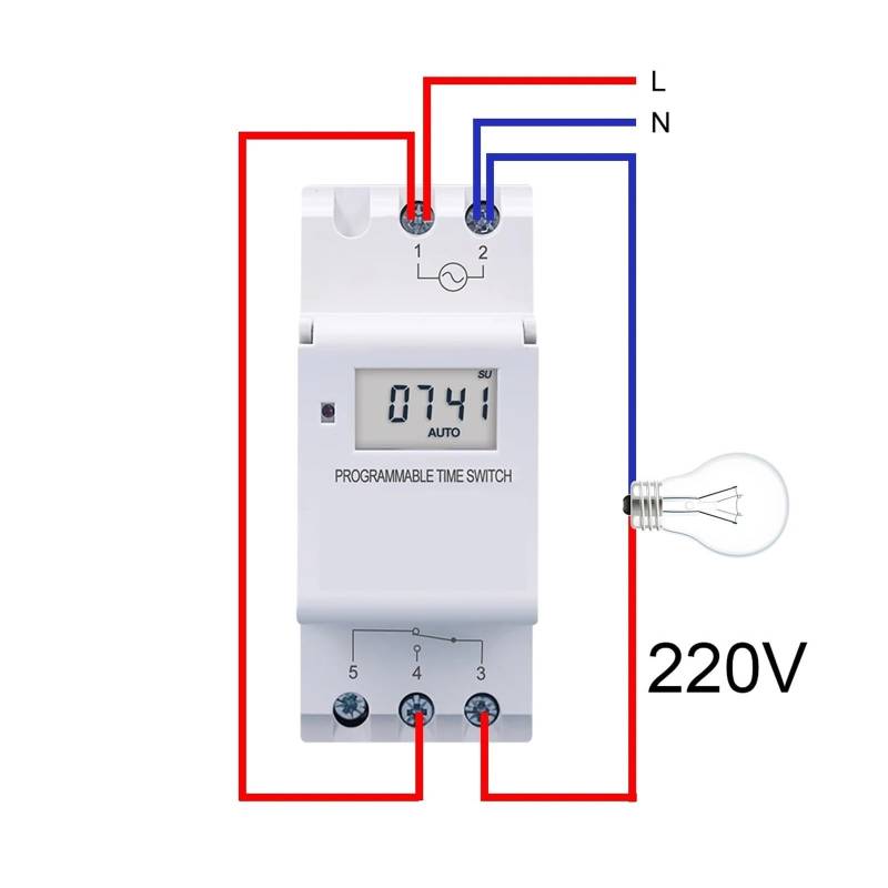 8pcs Din Rail single phase Weekly 7 Days Programmable Digital TIME SWITCH Relay Timer Control AC 220V 230V 12V 24V 48V 16A DERYLFGND(15A,220V AC) von DERYLFGND