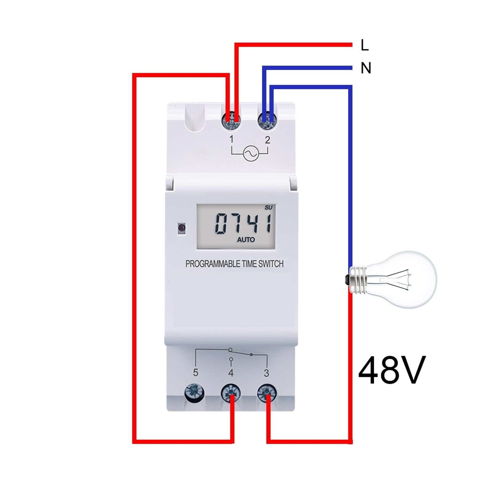 8pcs Din Rail single phase Weekly 7 Days Programmable Digital TIME SWITCH Relay Timer Control AC 220V 230V 12V 24V 48V 16A DERYLFGND(15A,48V AC DC) von DERYLFGND