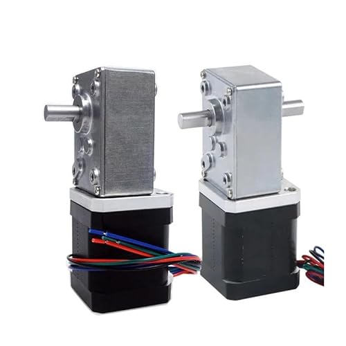 A58SW-42BY Worm Gear 42 Stepper electronic starter NEMA 17 Stepper electronic starter With Turbine Gearbox Step Angle 1.8 DC Reducer electronic starter DERYLFGND(Double shaft 15mm,Gearbox Ratio 31) von DERYLFGND