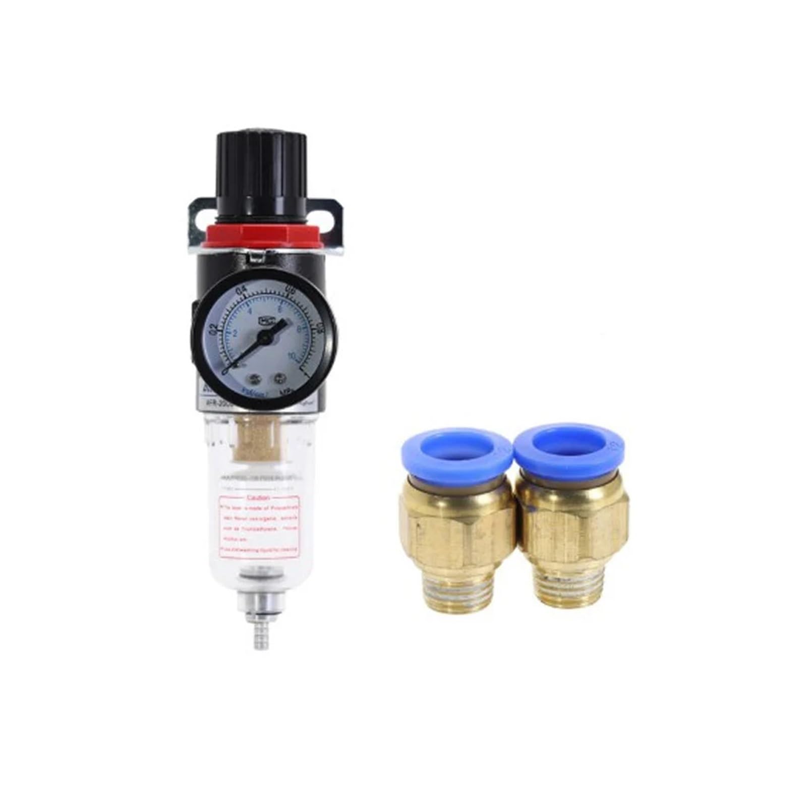 AFR2000 Air Pressure Reducing Regulator Water Oil Separator Trap Filter Lubricators Compressor with 4 6 8 10 12mm Quick Fittings DERYLFGND(With 12mm Fittings) von DERYLFGND