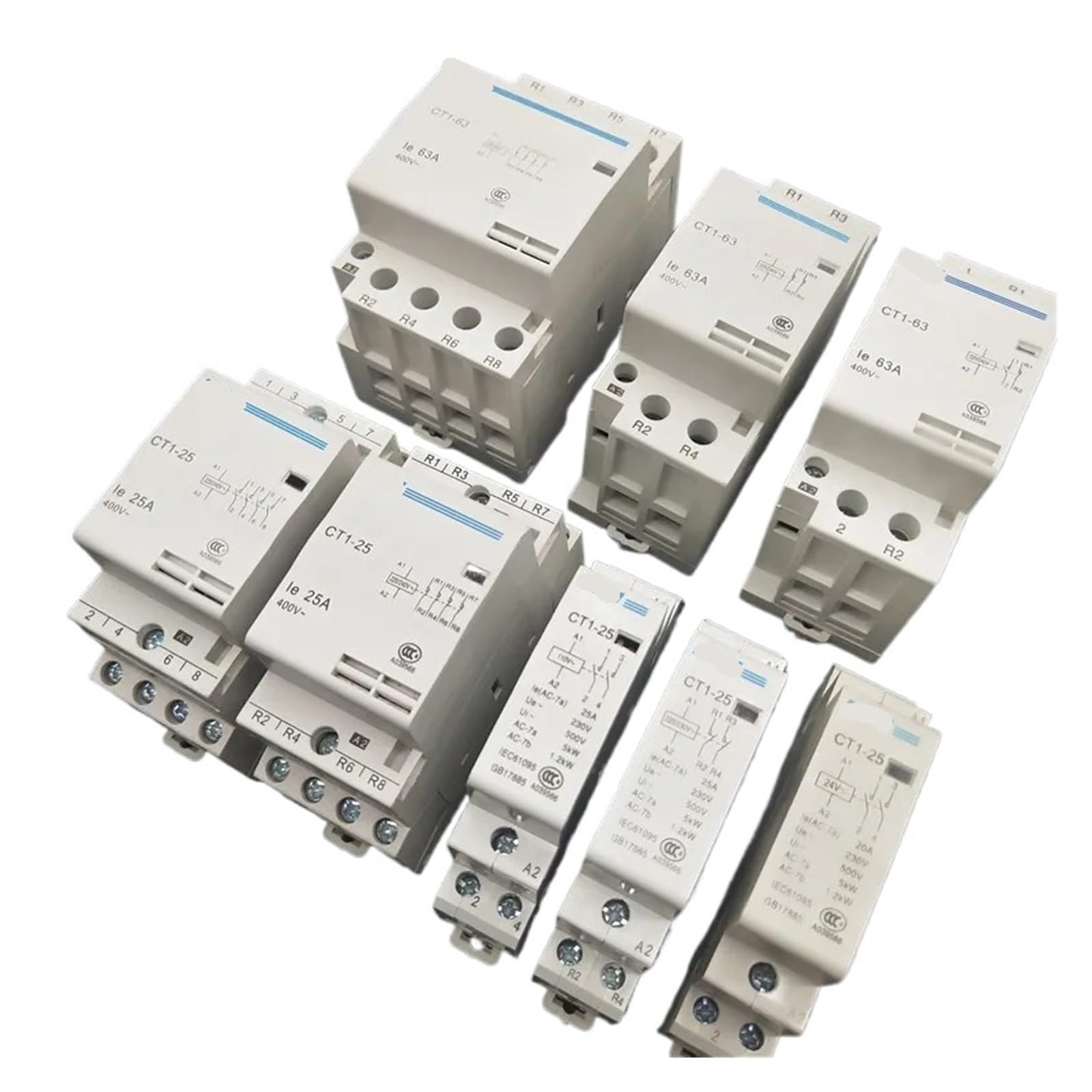 CT1-25 16A 20A 25A 32A 2P 2NO 2P 4P 4NO CT1-63 32A 40A 63A 230v 50/60HZ Din Rail Household AC Contactor DERYLFGND(CT1-25-4P-16A) von DERYLFGND