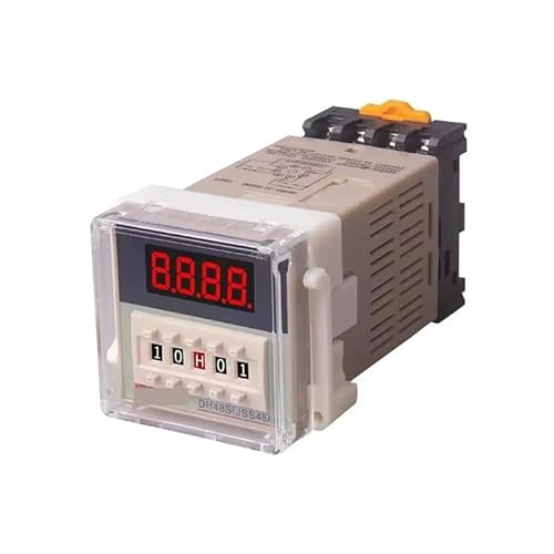 DH48S-1Z Digital LED Programmable Timer Time Relay Switch DH48S 0.01S-99H99M DIN RAIL AC110V 220V DC 12V 24V with Socket Base DERYLFGND(AC 220V) von DERYLFGND