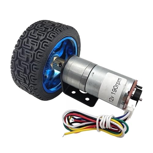 JGA25-370 DC 6V 12V 24V Smart Car Set Wheel Dia 65mm/85mm/130mm Tires Encoder electronic starter 12 Volt V Speed Reducer Encode DERYLFGND(12v 35rpm,85mm Tires) von DERYLFGND