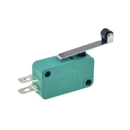 Limit Switch 16A 250V 125V SPST 4.8mm Pin NO NC Normally Open Closed 16mm 52mm Arc Roller Lever Touch Switches Microswitch DERYLFGND(Long Roller Lever-P) von DERYLFGND