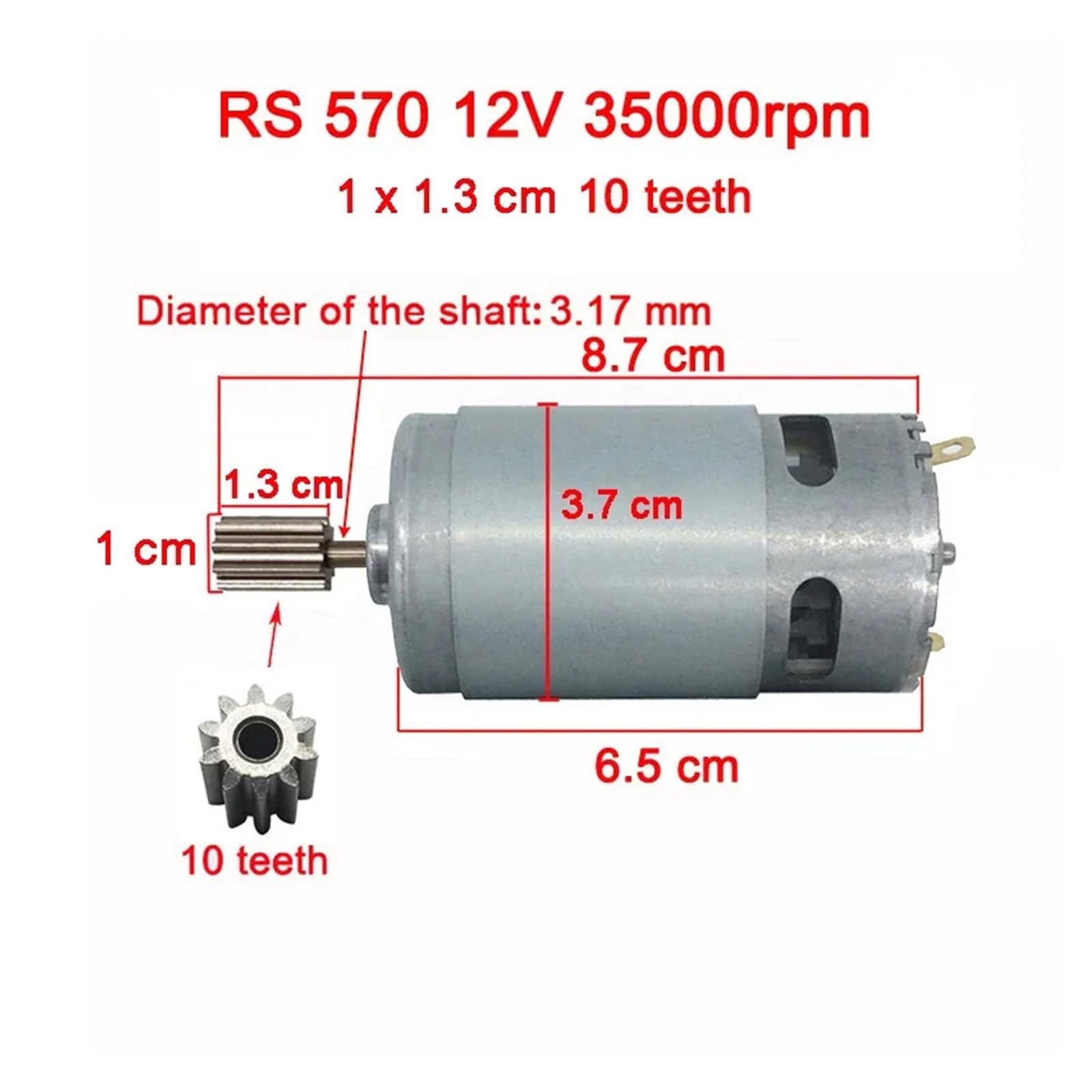 RS570 's Car DC High Speed electronic starter DERYLFGND(12v 18000rpm) von DERYLFGND