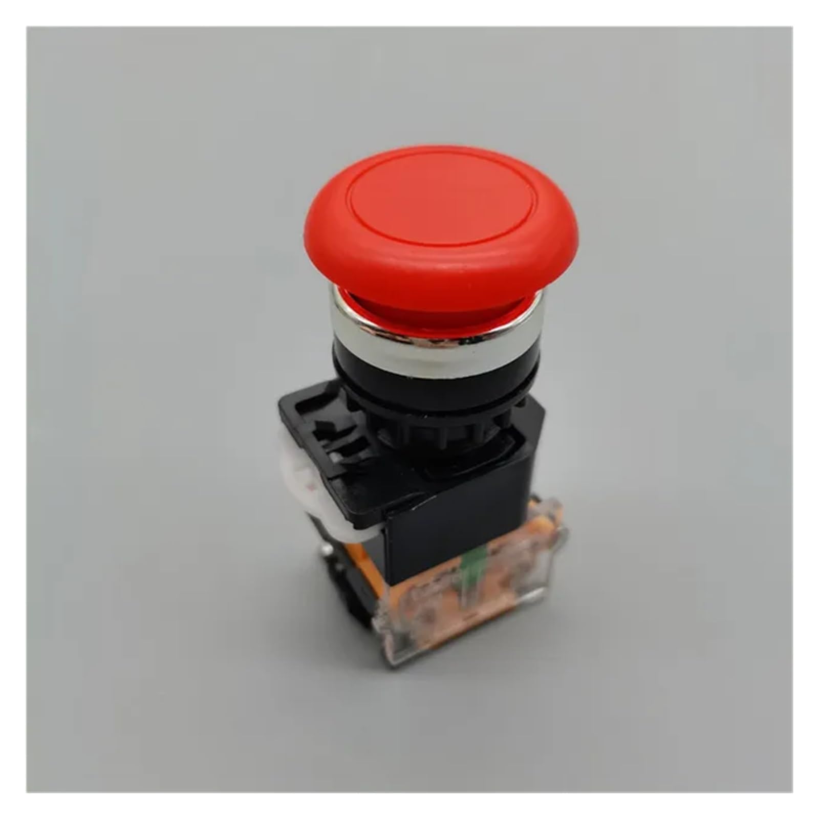 Self locking switch, self resetting button switch, LA38-11M mushroom head button Ф 22MM one open and one close 1NO1NC DERYLFGND(Red,Self reset) von DERYLFGND