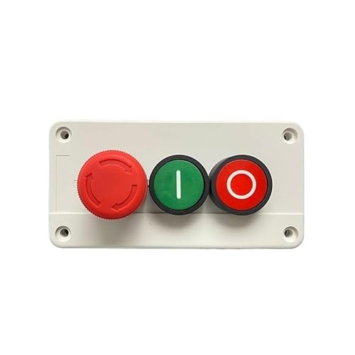 Start Stop NC Emergency Stop NO Red Green Control Circuit 600V 10A OFF-ON-OFF Flat Push Button Switch DERYLFGND(Symbol) von DERYLFGND