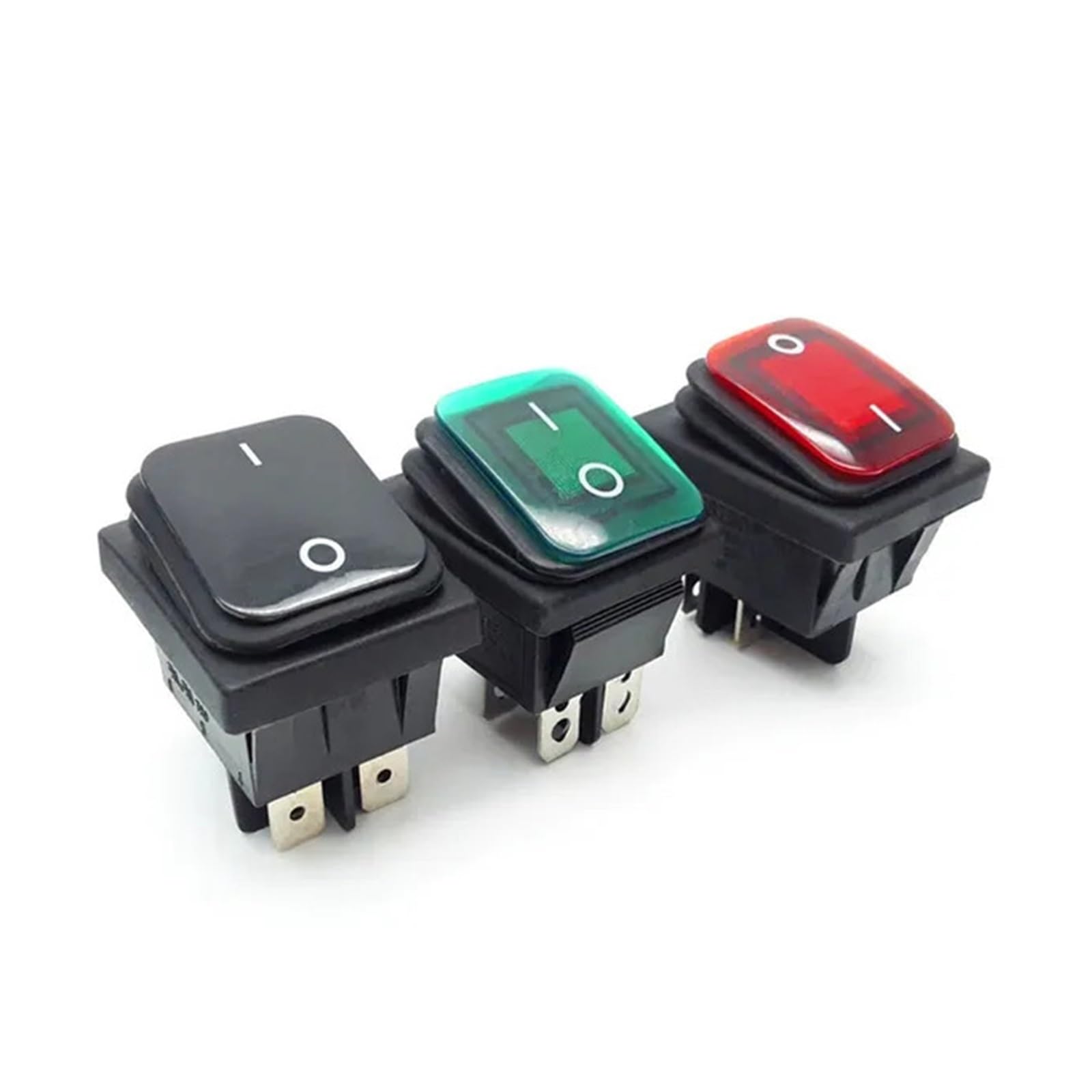 Toggle Rocker Switch Auto Boat Marine Heavy Duty DPDT T85 220V IP67 boat-shaped switch DERYLFGND(Black LED,6PIN_LATCHING(LOCKING)) von DERYLFGND