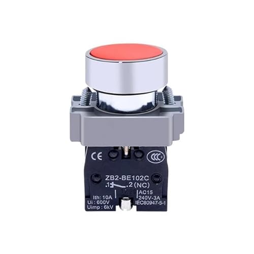 XB2BA31C BA11 / 21/51/61 NO Yellow White Green Black Blue BA42 Red Sign Momentary Flush PushButton Switch DERYLFGND(XB2BA42C 1NC) von DERYLFGND