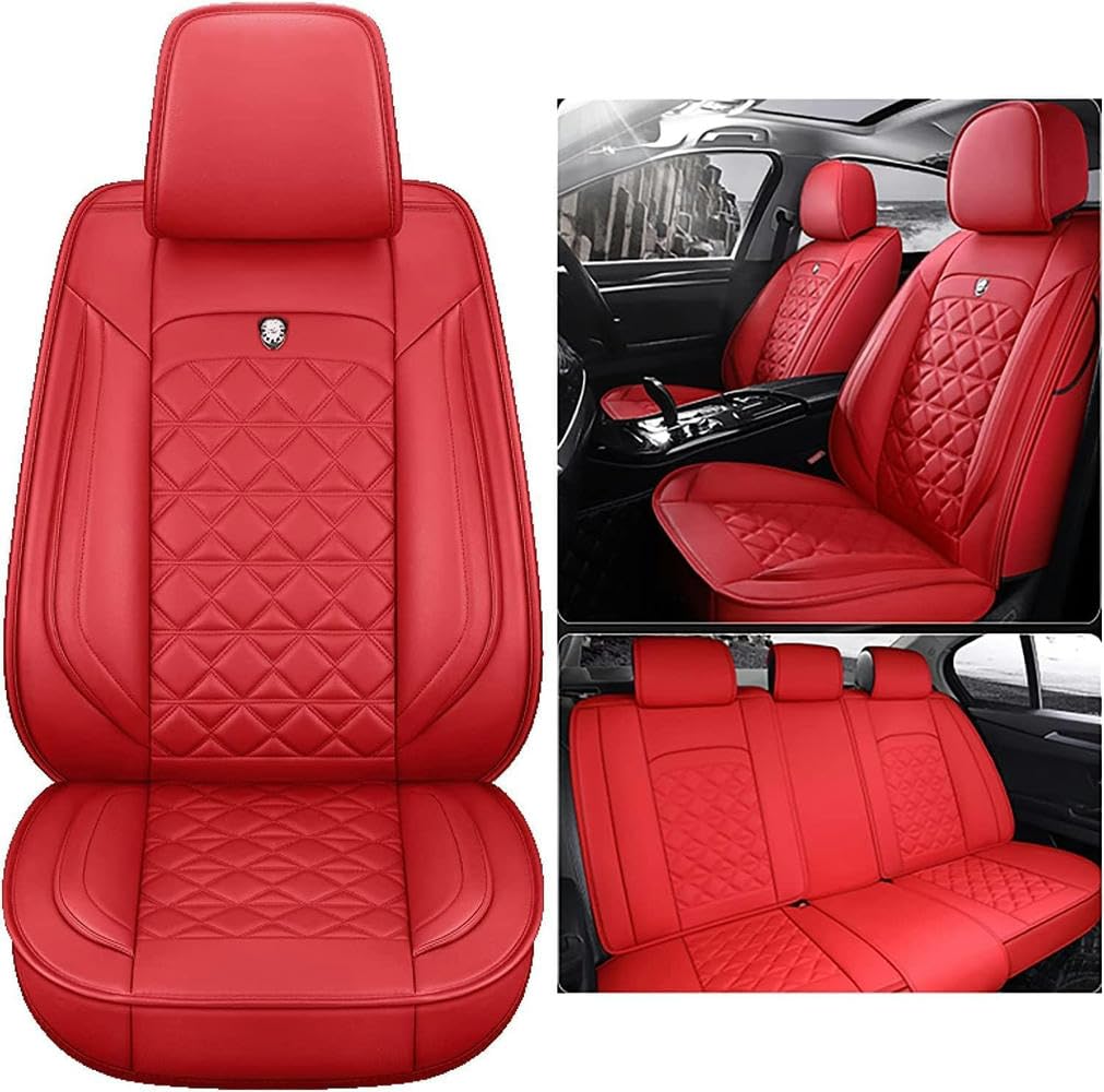 DESIAR Autositzbezüge, Serie für SsangYong Actyon/Korando/Kyron/Musso/Rexton/Rodius/Stavic/Tivoli/Turismo/XLV Funda Asiento Sitzbezug, Rot von DESIAR