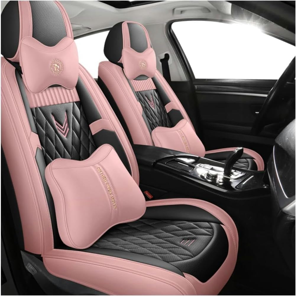 DESIAR Autositzbezüge Serie für Alfa 147 156 159 166 Romeo Giulietta Giulia Stilfserjoch Mito Kompatibler Autositzbezug_Pink Deluxe Edition von DESIAR