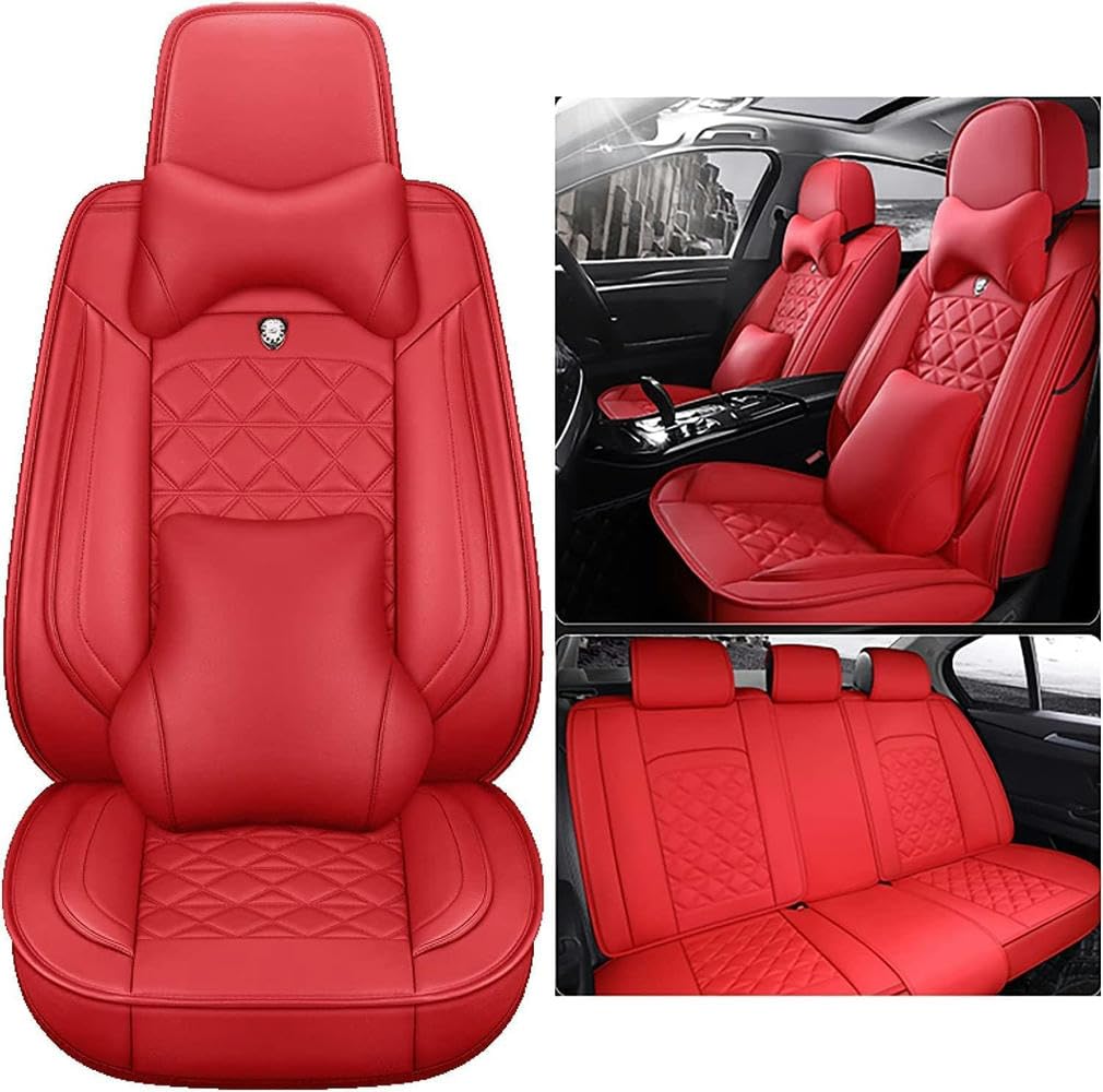 DESIAR Autositzbezüge Serie für Benz W205 W204 W212 W203 W124 W140 W163 W164 W166 W201 W202 W210 W211 W221 W245 Ml300 T202 T2 03 T2 10 kompatible Autositzbezüge, rot Deluxe von DESIAR