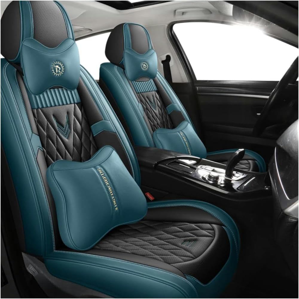 DESIAR Autositzbezüge Serie für MB W204 W211 W210 W124 W212 W202 W245 W163 Cla Gls Gla Glc A/B/C/E, kompatibler Autositzbezug_Blue Deluxe Edition von DESIAR