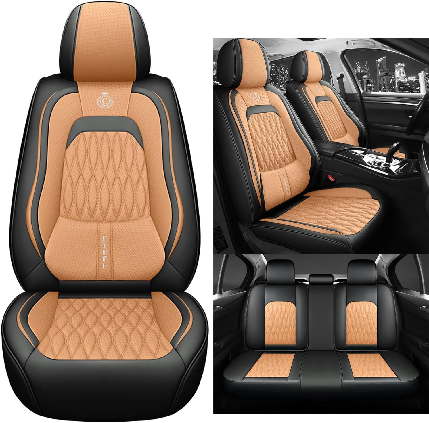 DESIAR Autositzbezüge Serie für Mitsubishi Pajero 4 2 Sport Outlander XL ASX Accessori Montero Lancer 9 10 Carisma kompatibler Autositzbezug/Orange von DESIAR