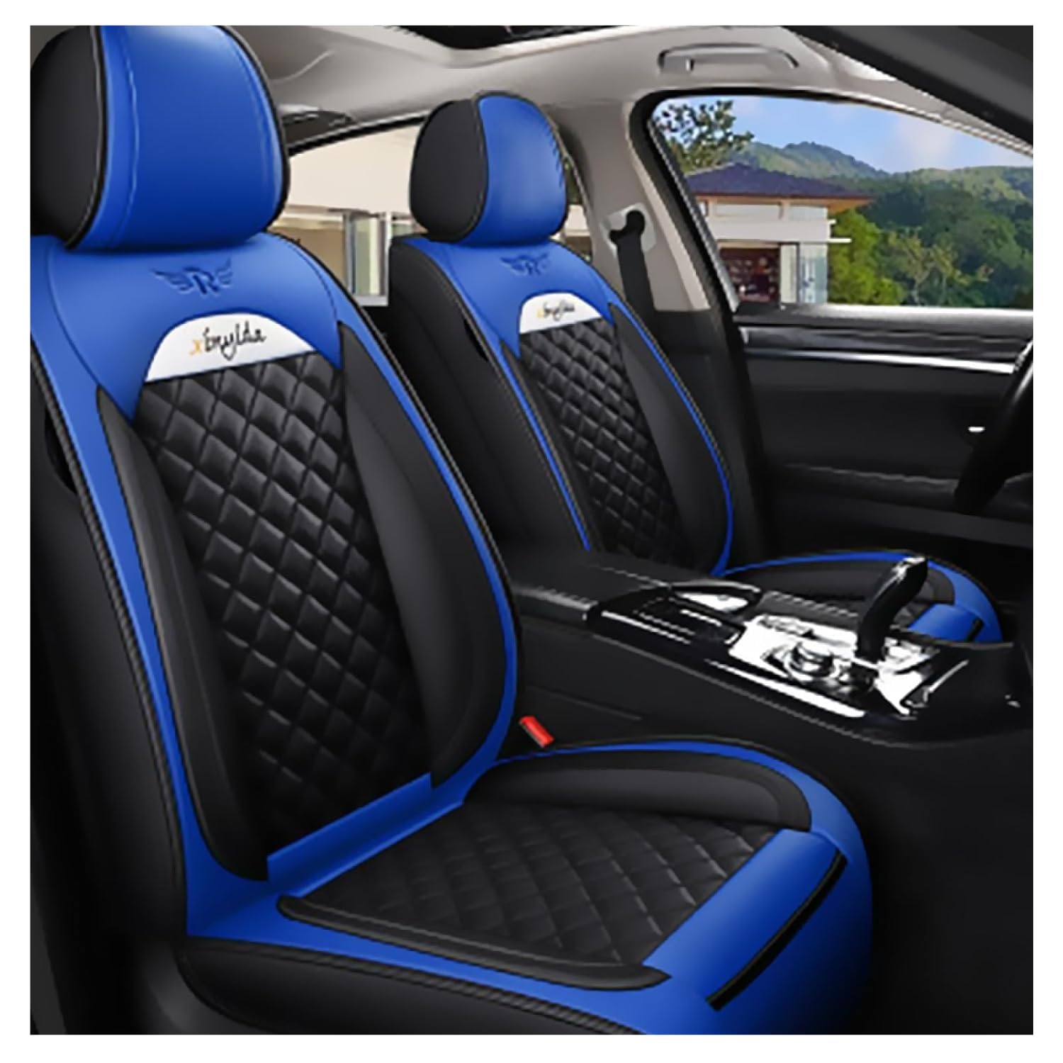 DESIAR Autositzbezüge Serie für Peugeot 206 CC SW 207 208 307 CC/3008 Kompatibler Autositzbezug_Blau von DESIAR