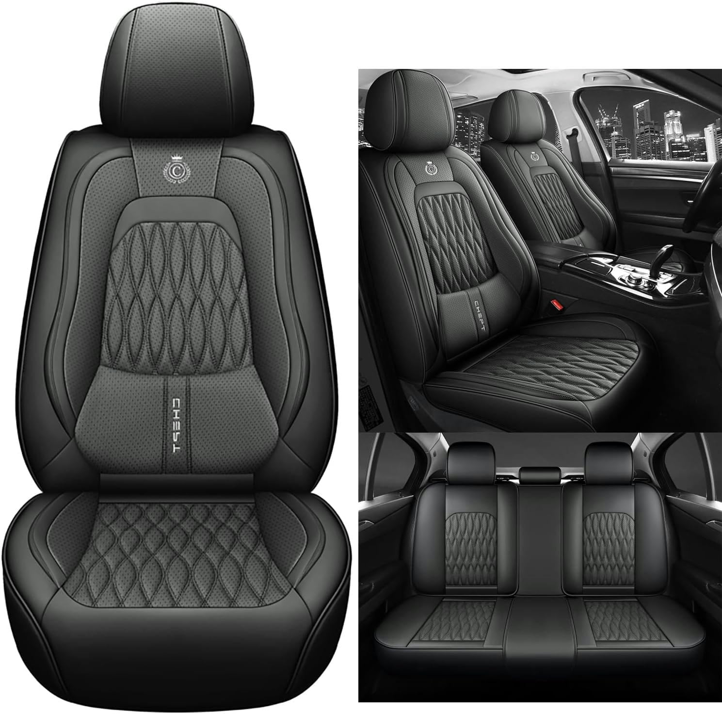 DESIAR Autositzbezüge Serie für Seat Alhambra (7M)/Alhambra(7N)/Altea/Altea FR/Altea XL/Altea Freetrack/Arona/Arona FR/Arona Xcellence/Arona Xcellence Beats kompatibler Autositzbezug/schwarz von DESIAR