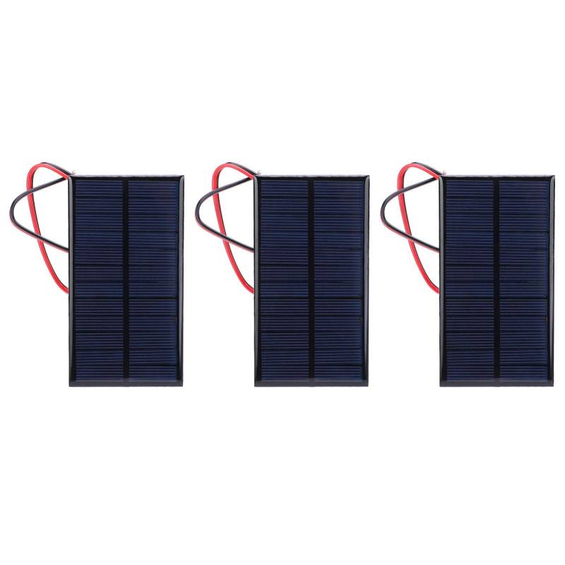 DEWIN 3Pcs Mini Solarpanel 6v, 1W Kleines Solarzellen mit 30 cm Kabel Mikro Sonnenkollektor Module DC für Solar-Rasen Lichter Solar Taschenlampe Camping und Familiengebrauch von DEWIN