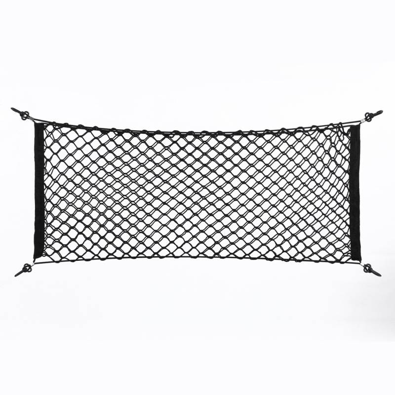 DEWIN Kofferraum Netz, Auto Kofferraumnetz Nylon Kunststoff Schwarz Auto Aufbewahrungstasche LKW Heck Frachtnetz Personen Veranstalter Hakentasche (90 x 40cm) von DEWIN